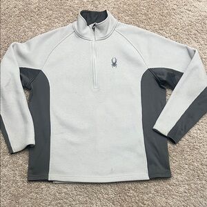 Spyder Men’s Light Gray & Charcoal Half-Zip Pullover Sz L